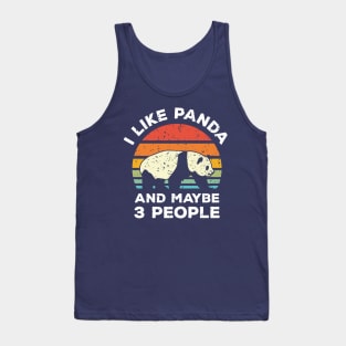 I Like Panda and Maybe 3 People, Retro Vintage Sunset with Style Old Grainy Grunge Texture Tank Top